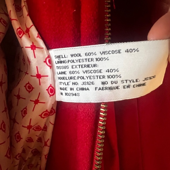 Tulle toggle coat in Red - Picture 8 of 9